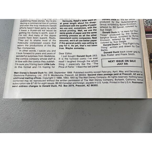 Gladstone Walt Disney’s Donald Duck Comic No. 266 September 1988 Bagged Boarded - Picture 3 of 6